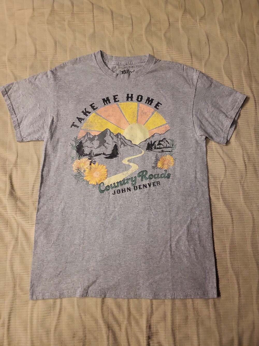 John Denver Take Me Home Country Roads Graphic Heather Gray T-Shirt
